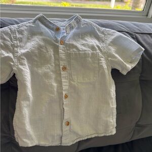 Zara White Button Down Shirt Short Sleeves